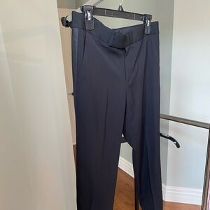 Polo Ralph Lauren Women's Black Tuxedo-stripe Wool Pant size 4